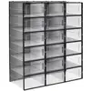 Image de Boîtes à chaussures, lot de 18, rangement chaussures, pliable, pour pointure jusqu’à 42, transparent et noir LSP18SBKV1