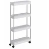 Image de SONGMICS Desserte à roulettes Chariot de Rangement Étagère Roulante 4 Niveaux Gain de Place 40 x 135 x 86 cm Blanc KSC08WT