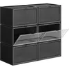 Image de SONGMICS Meuble à ChaussuresLot de 6 Boîte de Rangementen PlastiquePointure Jusqu’à 46Noir LSP06CW