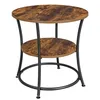 Image de VASAGLE Table dappoint ronde 55 x 55 cm (Ø x H) - Bout de canapé - Style industriel - Structure en métal - marron - LET56BX