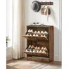 Image de VASAGLE Meuble à chaussures à 2 compartimentsséparateur réglable8-12 paires60 x 24 x 83.5 cm style industriel LBC02BX