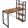 Image de Bureau Informatique "saly" - 120 X 60 X 120 Cm - Brun Rustique/noir