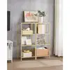 Image de Vasagle étagère en verre 4 niveaux, lot de 2, bibliothèque, présentoir, verre trempé, montage facile, pour salle de bain, salon, chambre, bureau, doré