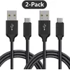 Image de 2 Câbles de recharge USB TYPE C pour Samsung Galaxy A5 2017 ( 2 mètres + 1 mètre noir )