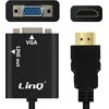 Image de Câble Vidéo Et Audio Hdmi Mâle Vers Vga Femelle Et Câble Jack 3.5 Mm Noir Linq