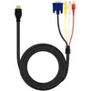 Image de Câble Vidéo Hdmi Vers Vga Mâle Et 3 Rca Mâles 1.5m Noir Linq