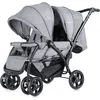 Image de Costway Poussette Double Jumeaux Pliable Canne Landau Pour Bébé À 4 Roues Capote Réglable Pour Voyage Voiture Capacité