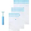 Image de Lot de 9 Sacs de Rangement Sous Vide avec Pompe Manuelle Réutilisables Housses de Rangement Sous Vide 3 Tailles