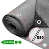 Image de VOUNOT® Brise vue occultant en HDPE 230g/m² 1x10m avec attaches de fixation gris