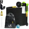 Image de Vounot Tuyau D’arrosage Extensible 15m Avec Récipient Savon Et Accessoires Noir