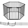 Image de VOUNOT® Barrière de sécurité pliable pré-assemblée 3.75M - 6 Panneaux - Grille de protection cheminée en métal noir