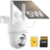 Image de ANRAN 3G/4G LTE Caméra Extérieure+Panneau Solaire 2K Camera Exterieur sans Fil sur Batterie Carte SIM+32Go Carte SD 360° PTZ