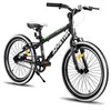 Image de JOYSTAR Vélo de montagne 20 pouces pour garçons et filles 7-13 ans pneus à flancs blancs Double frein à main noir