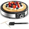 Image de Crêpière Électrique, 1200 W, Plaque Antiadhésive 30 Cm, Noire