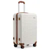 Image de Kono Valise Moyenne 67x44x27cm Valise Soute en ABS Légere Valise Rigide 4 roulettes Valise de Voyage avec Serrure TSA 65L Crème