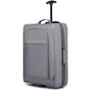 Image de Kono Valise Cabine 53x36x18cm Souple Légère à 2 roulettes Bagage à Main Avion Valise de Voyage Bagages en Polyester 600D (Gris)