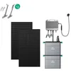 Image de Zendure SolarFlow 800 - Micro-onduleur Hybride 1200W MPPT Panneau Bi-Facial 1170W 2 Batteries AB2000X 2 paires Crochets Balcon