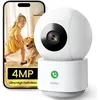 Image de AOSU 4MP 25K Caméra Surveillance WiFi Intérieure 5G/2.4 GHz WiFi Appels à Une Touche Suivi de Mouvement à 360°