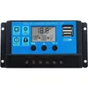Image de Contrôleur de charge solaire 10A 12V/24V   Régulateur PWM avec double port USB et écran LCD   Protection contre surcharges