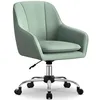 Image de Chaise Bureau Pivotante à 360° Fauteuil de CoiffeuseHauteur dAssise RéglableCapacité 110 kg pour la Maison/Le Bureau vert clair