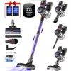Image de Aspirateur balai sans fil, 45kpa, 580w, 2 vitesses, 2200mah x 7 batterie x2, 110 mins autonomie, écran tactile, brosse motorisée avec led,idéal pour les poils d'animaux A25-2 batteries+écran intégré