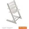 Image de Chaise haute pour enfant - STOKKE - Tripp Trapp - Bois de hêtre - Blanc - Réglable en hauteur et en profondeur