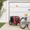 Image de Remorque de vélo pour chien - AKOZON - Rouge et gris - Tissu Oxford - Capacité 45 kg - Dimensions 125x64x66 cm