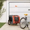 Image de Remorque de vélo pour chien orange et gris tissu oxford et fer-AKO7048519065052