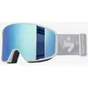 Image de Masque Sweet Protection Boondock RIG Reflect RIG blanc gris avec des verres bleus.