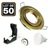 Image de 50 Spots encastrable orientable DORÉE avec GU10 LED de 7W eqv. 56W Blanc Neutre 4500K