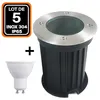 Image de Spot Encastrable - EUROPALAMP - Lot de 5 - Inox 304 - IP65 - Ampoule GU10 5W Blanc Neutre 4500K