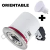 Image de Spot BBC Orientable INOX IP20 + Ampoule GU10 7W Blanc Chaud + Douille