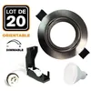 Image de Spot encastrable - INOX - GU10 - 6W Dimmable - 20 pièces - Blanc Froid 6000K