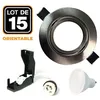 Image de 15 Spots LED 5W Encastrable et orientable complet en Alu brossé avec Ampoule GU10 Blanc Froid