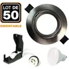 Image de 50 Spots encastrable orientable Alu Brossé avec GU10 LED de 7W eqv. 56W Blanc Chaud 3000K