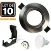 Image de Spot encastrable orientable Alu Brossé avec GU10 LED de 7W eqv. 56W Blanc Froid 6000K - EUROPALAMP - Lot de 10