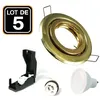 Image de 5 Spots Encastrables Orientable Dorée 7W Blanc neutre 4500K