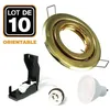 Image de 10 Spots encastrable orientable DORÉE avec GU10 LED de 5W eqv. 40W Blanc Chaud 3000K