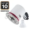 Image de Supports Spots - BBC - INOX - Douille GU10 - Ampoules LED 5W - Blanc Neutre