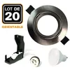 Image de 20 Spots encastrable orientable Alu Brossé avec GU10 LED de 7W eqv. 56W Blanc Froid 6000K