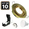 Image de 10 Spots encastrable orientable DORÉE avec GU10 LED de 7W eqv. 56W Blanc Chaud 3000K