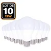 Image de 10 Ampoules LED E27 12W Blanc Chaud 3000K Haute Luminosité
