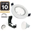 Image de 10 Spots encastrable orientable BLANC avec GU10 6W Dimmable Blanc Neutre 4500K