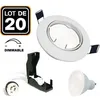 Image de Spots encastrables - EUROPALAMP - GU10 6W - Dimmable - Blanc Chaud 3000K - Lot de 20