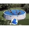 Image de Kit piscine acier blanc Gré Atlantis ronde 570 x 132 m + Bâche à bulles