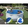 Image de Kit piscine acier blanc Gré Fidji ronde 320 x 122 m + Bâche hiver + Bâche à bulles