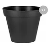 Image de Lot de 2 Pots de fleur rond Toscane Ø 100 x H.79 cm Anthracite - Eda