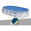 Image de Kit piscine acier blanc Gré Fidji ovale 634 x 399 x 122 m + Bâche hiver
