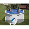 Image de Kit piscine acier blanc Gré Fidji ronde 260 x 122 m + Tapis de sol