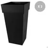 Image de Lot de 2 pots de fleur carré Toscane 43 x H.80 cm - Anthracite